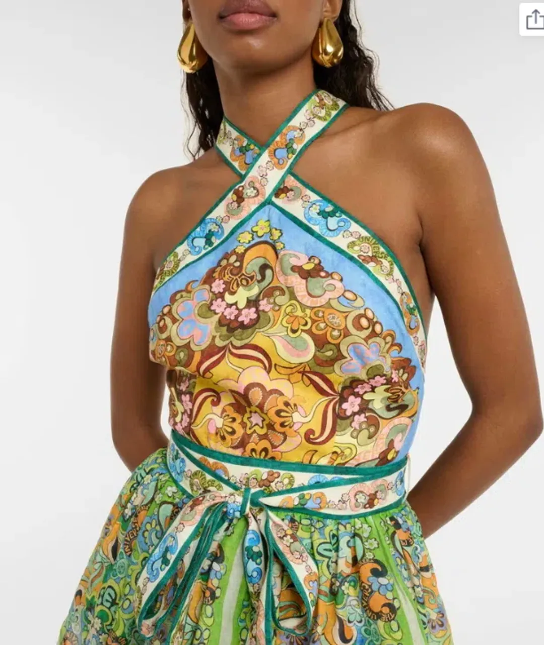 Alemais - Dreamer Halter Tier Dress In Multi for rent on The Volte - main image