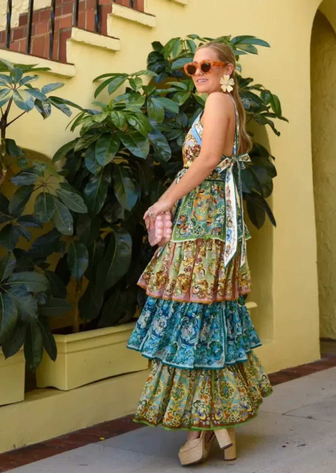 Alemais - Dreamer Halter Tier Dress In Multi for rent on The Volte - main image