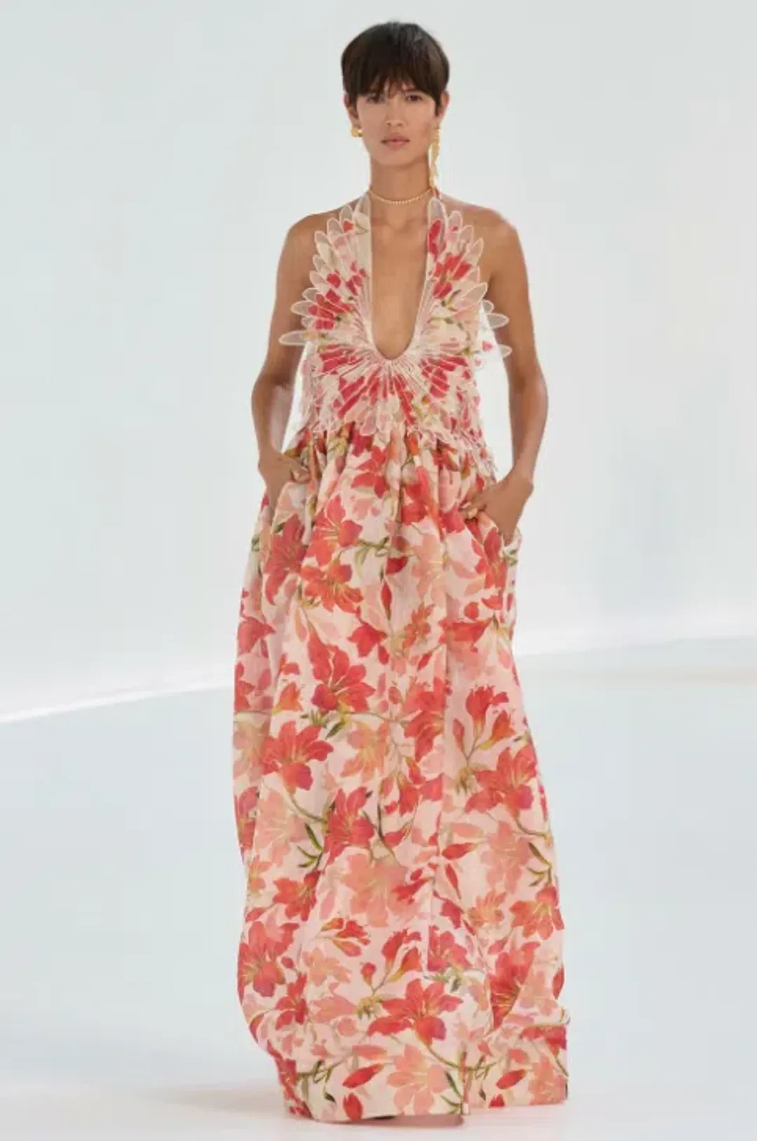 Zimmermann Tranquility Halterneck Maxi Dress for rent on The Volte - main image