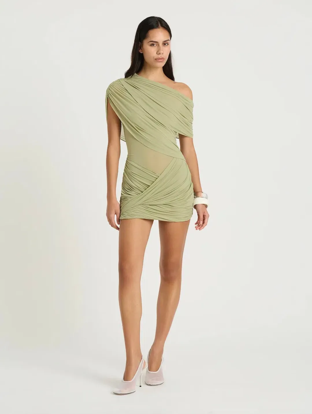 Benni Otto Mini Dress Pistachio size 6 for rent on The Volte - main image