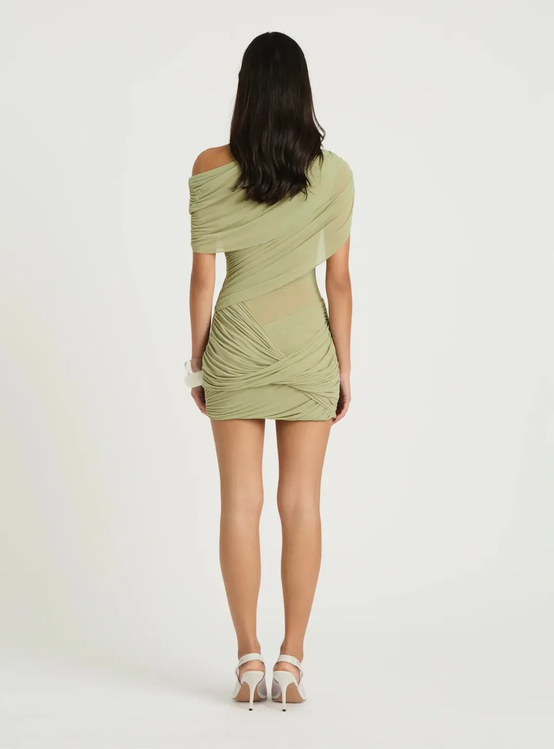 Benni Otto Mini Dress Pistachio size 6 for rent on The Volte - main image