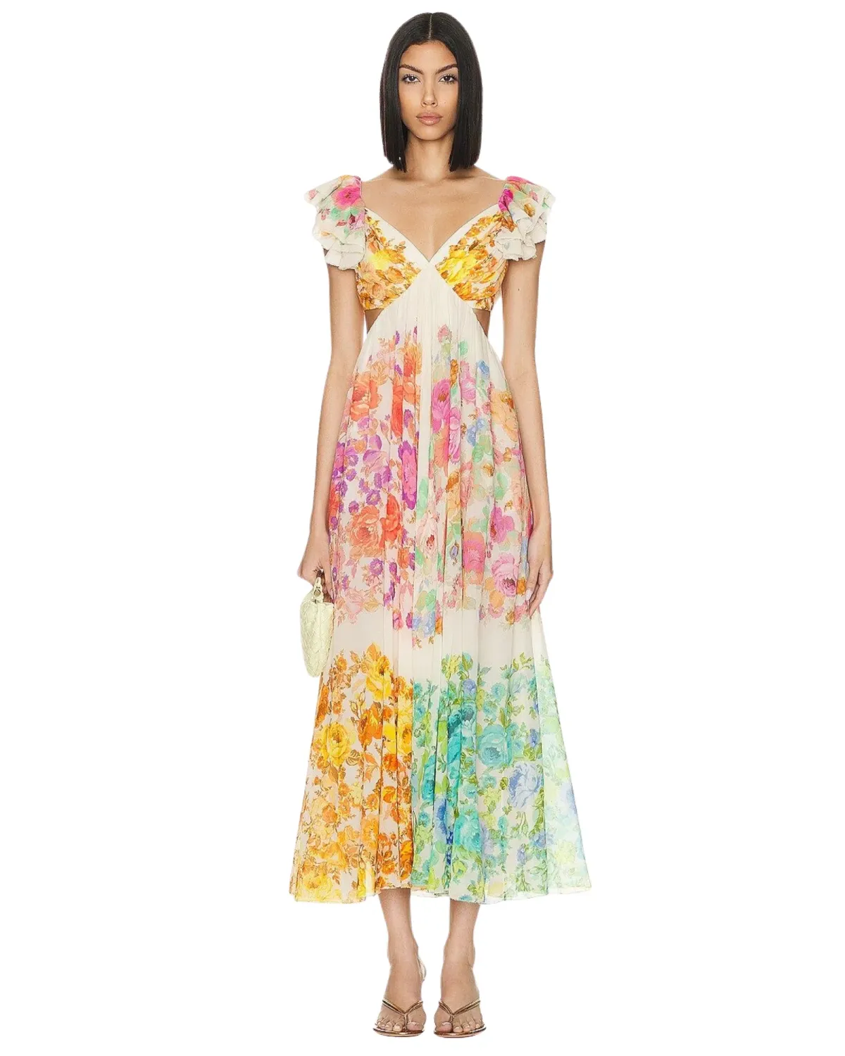 Zimmermann Raie Frill Shoulder Dress Size 2/ AU 12 for rent on The Volte - main image