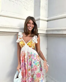 Zimmermann Raie Frill Shoulder Dress Size 2/ AU 12 for rent on The Volte - image 3