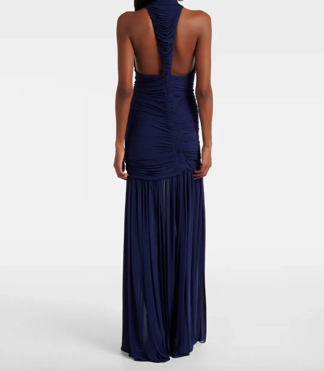 CHRISTOPHER ESBER Orion ruched halterneck gown in Navy Blue AU 6  for rent on The Volte - main image