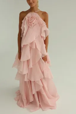 Aje Pandorea Layered Maxi Dress Pastel Pink Size 10 for rent on The Volte - image 6