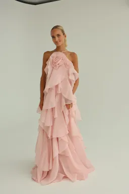 Aje Pandorea Layered Maxi Dress Pastel Pink Size 10 for rent on The Volte - image 2