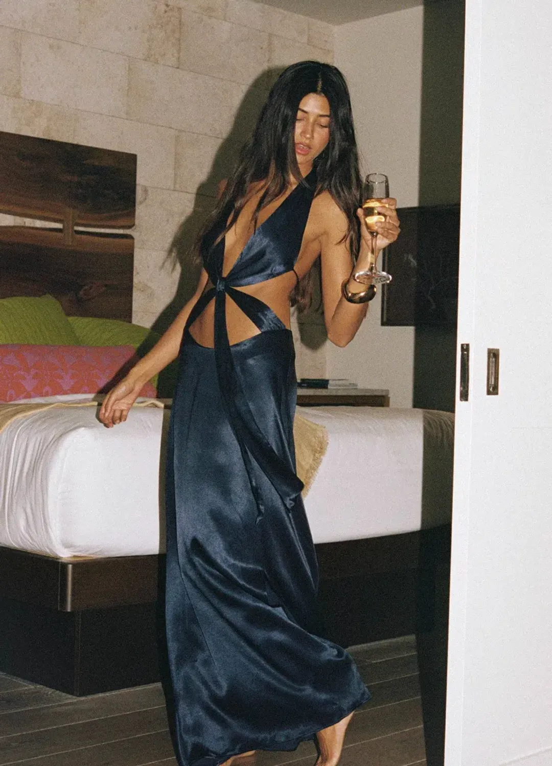 Saboa Studios Gabriella Dress Midnight Silk for rent on The Volte - main image