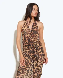 Rat & Boa Monique Top Size S/AU8 and Maxi Skirt Size M/AU10 Set in Leopard Print for rent on The Volte - image 4