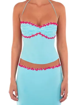 I am Delilah Jemima Halter Top and Midi Skirt Set in Sapphire Size 10 for rent on The Volte - image 2