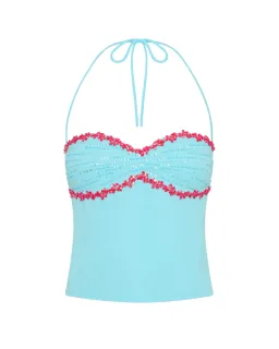 I am Delilah Jemima Halter Top and Midi Skirt Set in Sapphire Size 10 for rent on The Volte - image 5