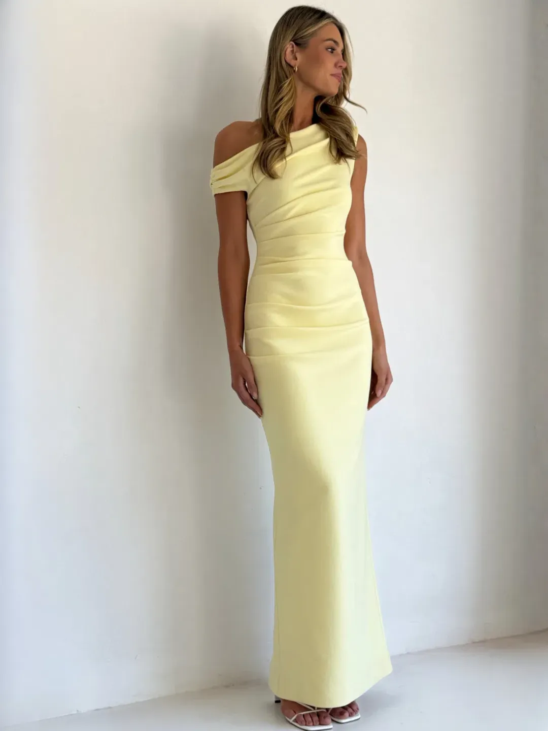 By Nicola Sophia Maxi Dress size 8 Pastel Lemon for rent on The Volte - main image