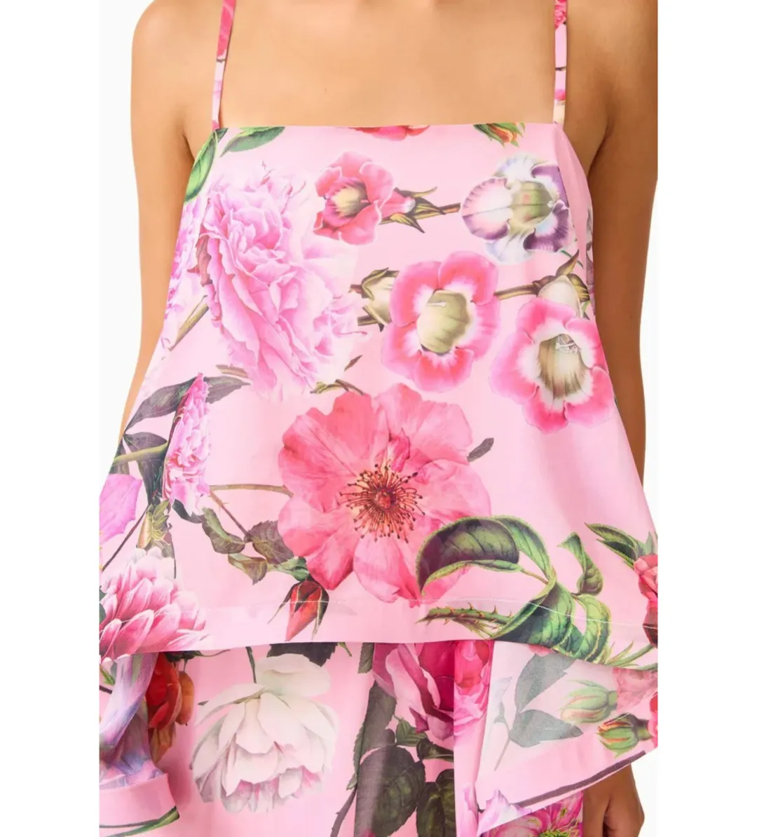 Elliatt Armani Tiered Maxi Dress Pink Floral Size S AU 8 for rent on The Volte - main image