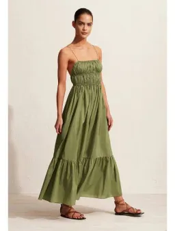 MATTEAU SHIRRED CAMI DRESS GREEN SIZE 8 for rent on The Volte - image 2