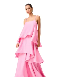 Elliatt Tilly Tiered Maxi Dress Pink Size 12/ L for rent on The Volte - image 3