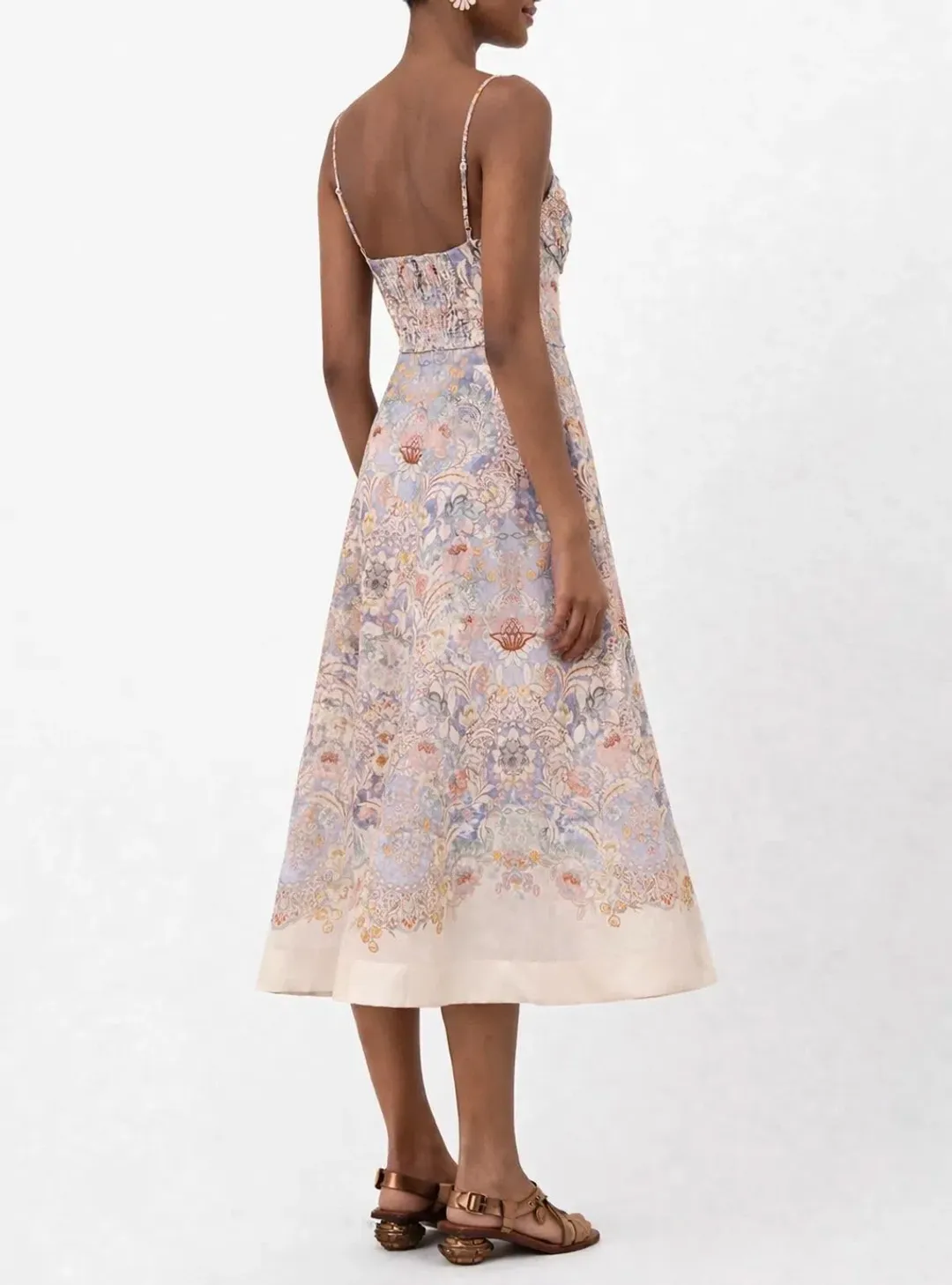 Zimmermann Rebellion Tuck Midi Dress in Blue Floral size 3 au 14 for rent on The Volte - main image