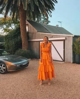 Aje Medina Mandarin Orange Set Top and Tiered Skirt Size 4-6 for rent on The Volte - image 4