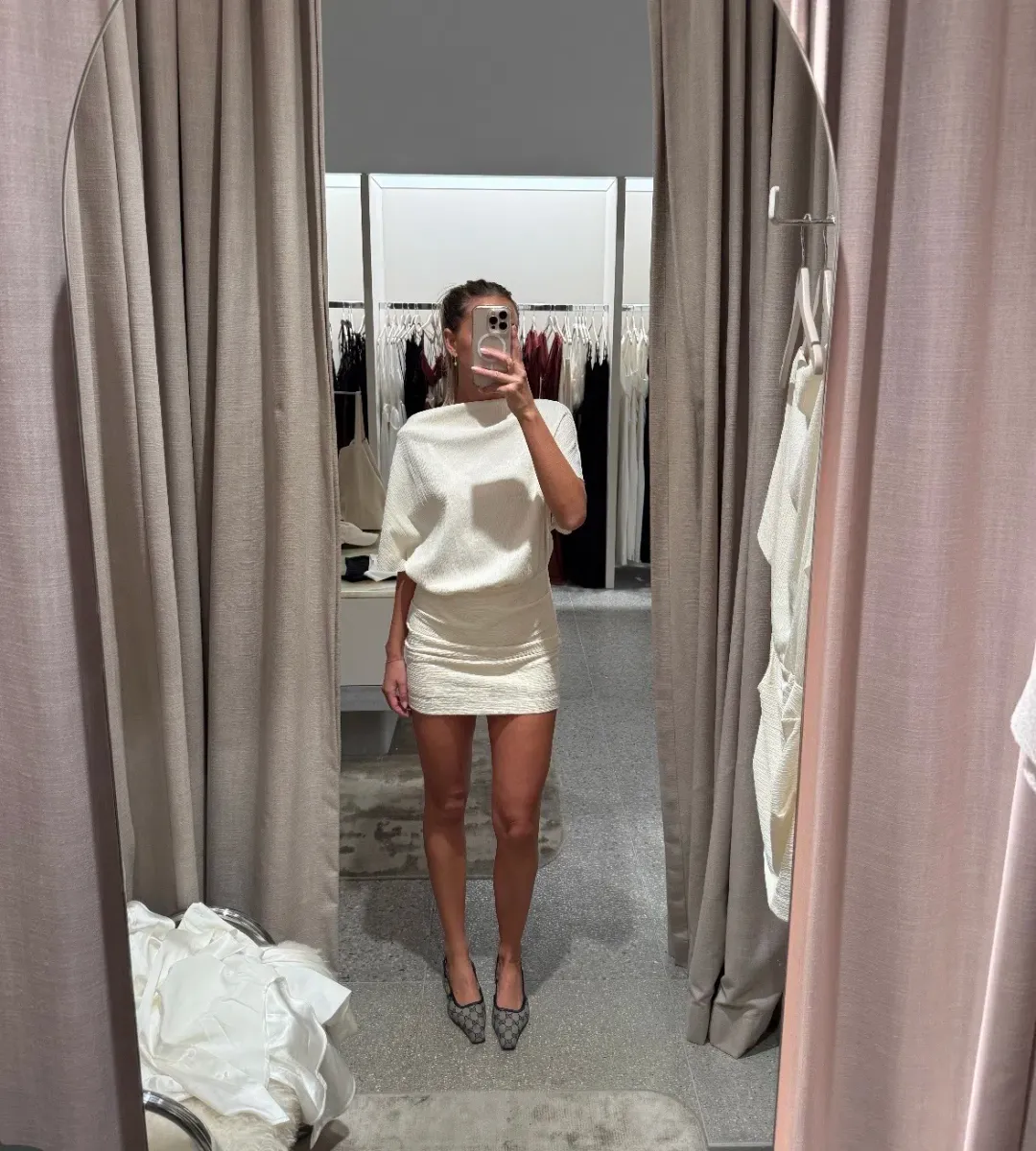 Bec and Bridge Jolene Mini Dress in Ivory 6 for rent on The Volte - main image