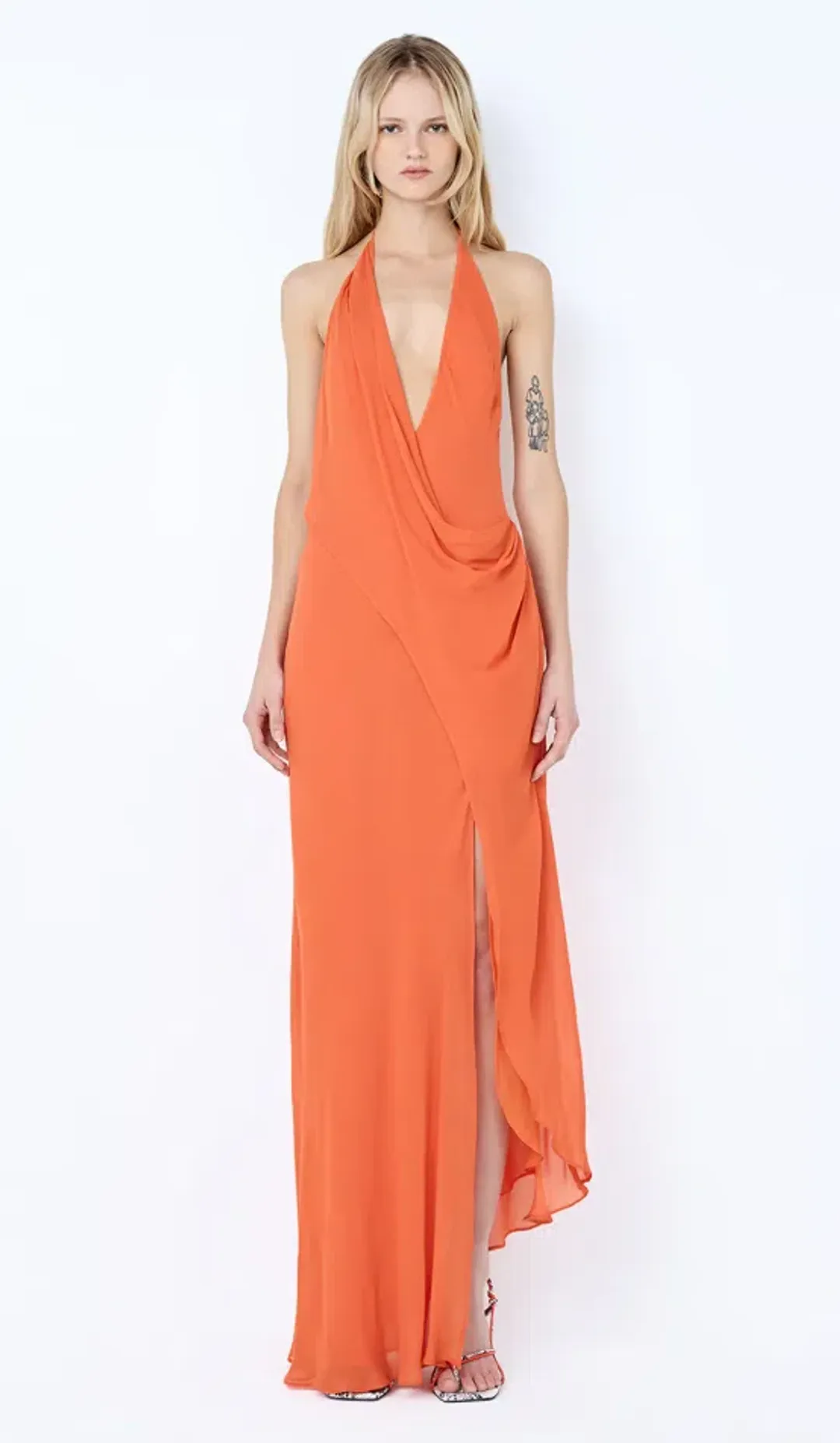Bec & Bridge SABRINA DRAPE MAXI DRESS Persimmon Size 10 for rent on The Volte - main image