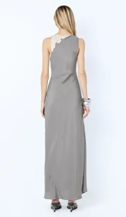 Bec & Bridge CHATEAU SPLIT MAXI DRESS SLATE GREY/IVORY Size 8 for rent on The Volte - image 2