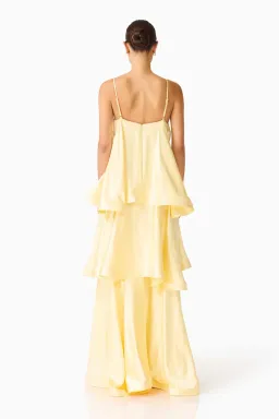 Elliatt Tilly Tiered Maxi Dress in Butter Yellow - Size 8/S for rent on The Volte - image 3