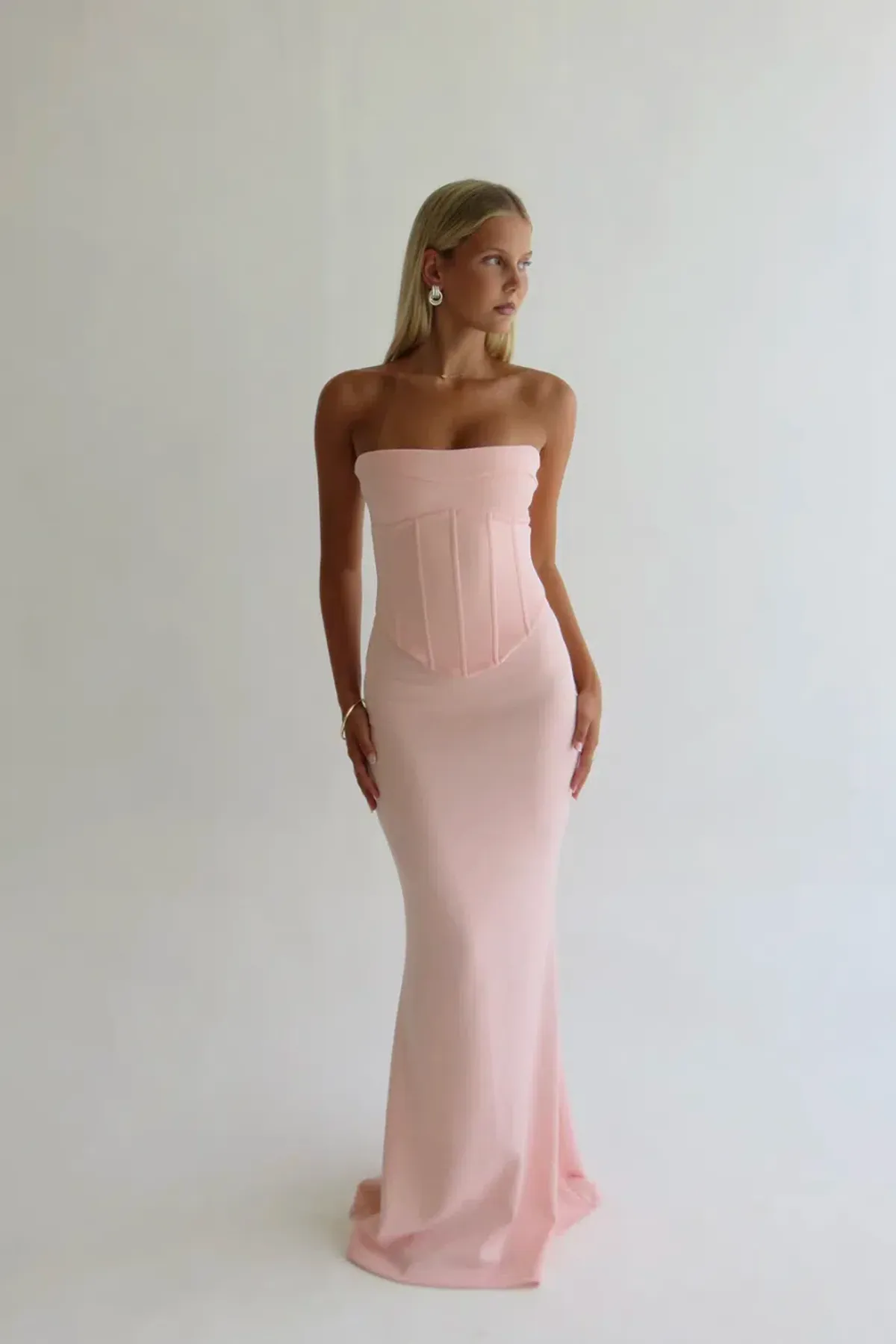 Hntr the Label, Louie Gown, BABY PINK Set, Size AU8 for rent on The Volte - main image