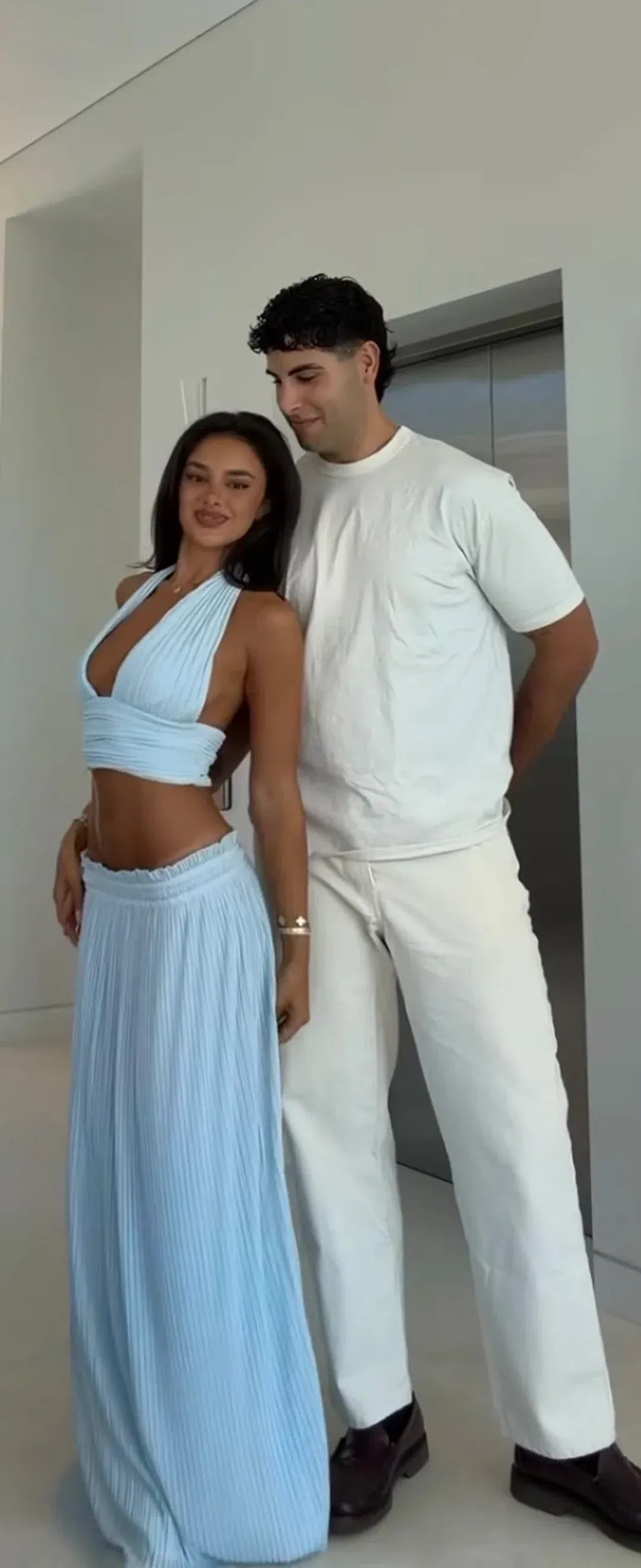 Meshki Amaris Halter and Skirt- Blue Size S for rent on The Volte - main image