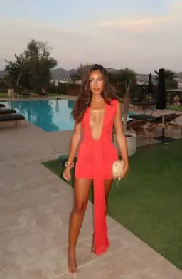 MISHA CUPRO MINI DRESS IN RED SIZE S for rent on The Volte - image 1