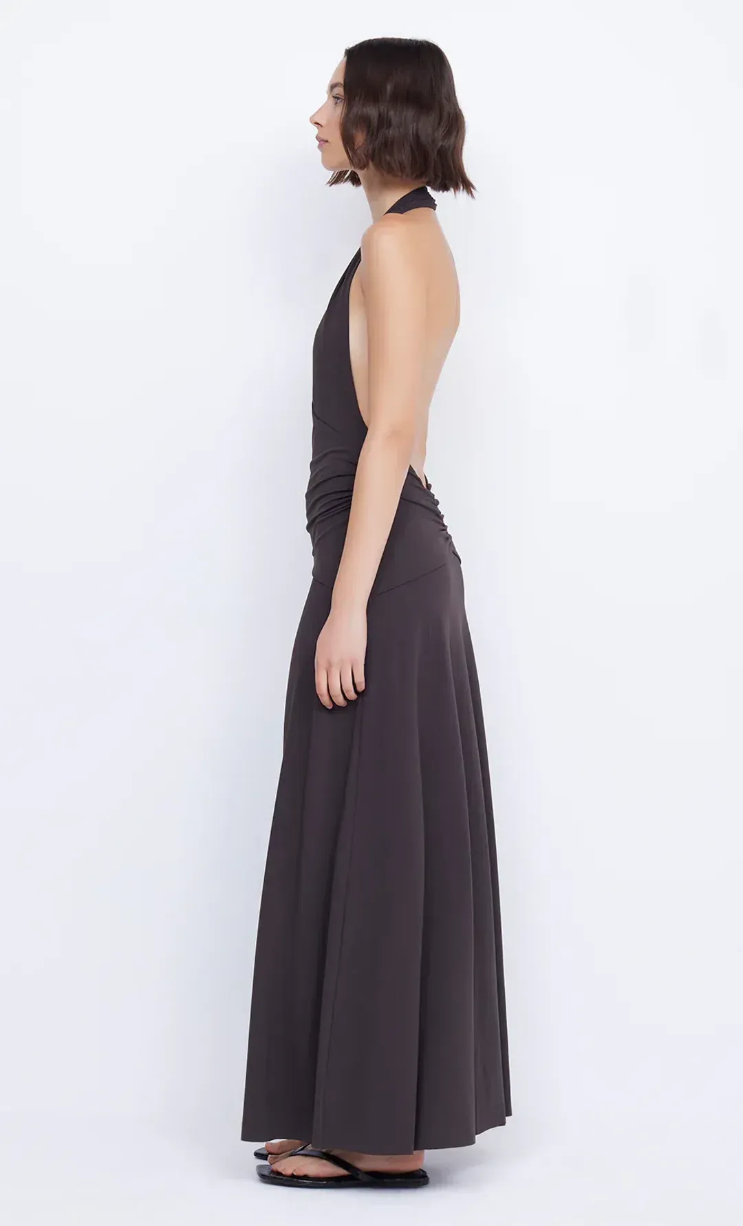 Bec & Bridge Blanche Halter Maxi Dress Espresso Brown for rent on The Volte - main image