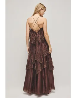 Aje Ophelia Lace Gown Brown Size 8 for rent on The Volte - image 3