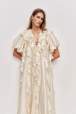 AJE VOYAGER MAXI DRESS Size 14 in Coconut Cream for rent on The Volte - image 2