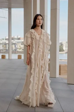 AJE VOYAGER MAXI DRESS Size 14 in Coconut Cream for rent on The Volte - image 14