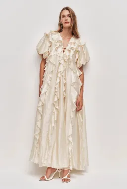 AJE VOYAGER MAXI DRESS Size 14 in Coconut Cream for rent on The Volte - image 1