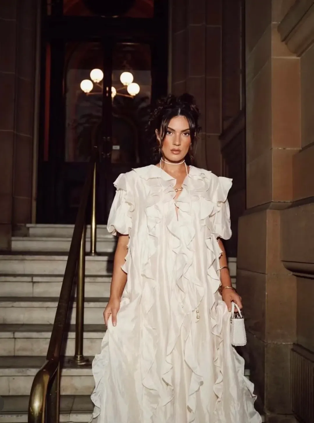 AJE VOYAGER MAXI DRESS Size 14 in Coconut Cream for rent on The Volte - main image