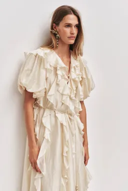 AJE VOYAGER MAXI DRESS Size 14 in Coconut Cream for rent on The Volte - image 3