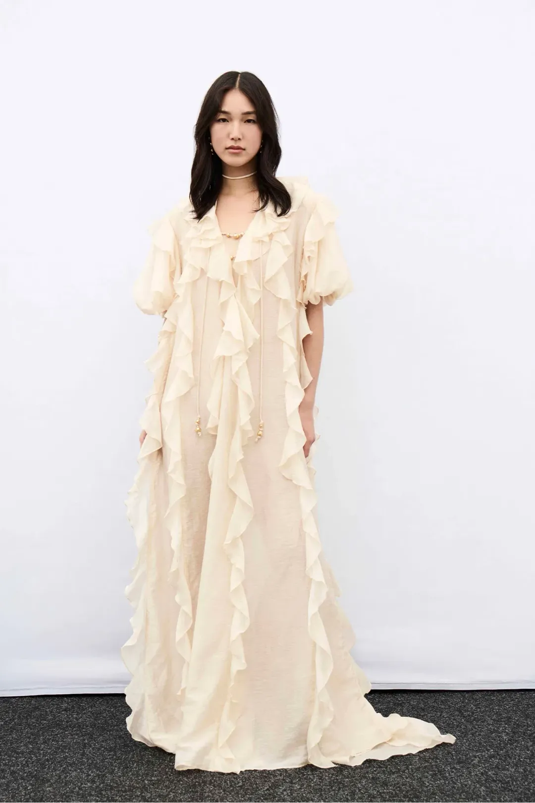 AJE VOYAGER MAXI DRESS Size 14 in Coconut Cream for rent on The Volte - main image