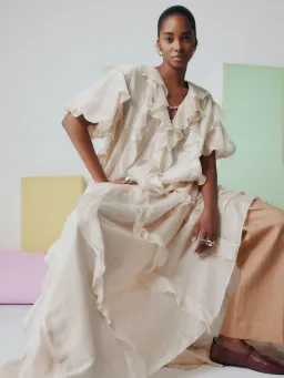 AJE VOYAGER MAXI DRESS Size 14 in Coconut Cream for rent on The Volte - image 9