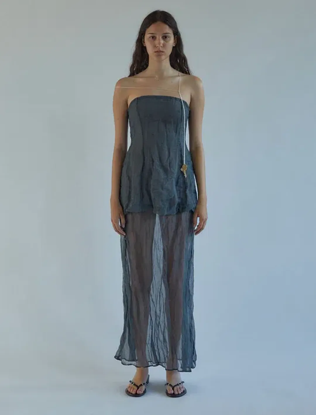 Paloma Wool Grey Mansino Maxi Dress for rent on The Volte - main image