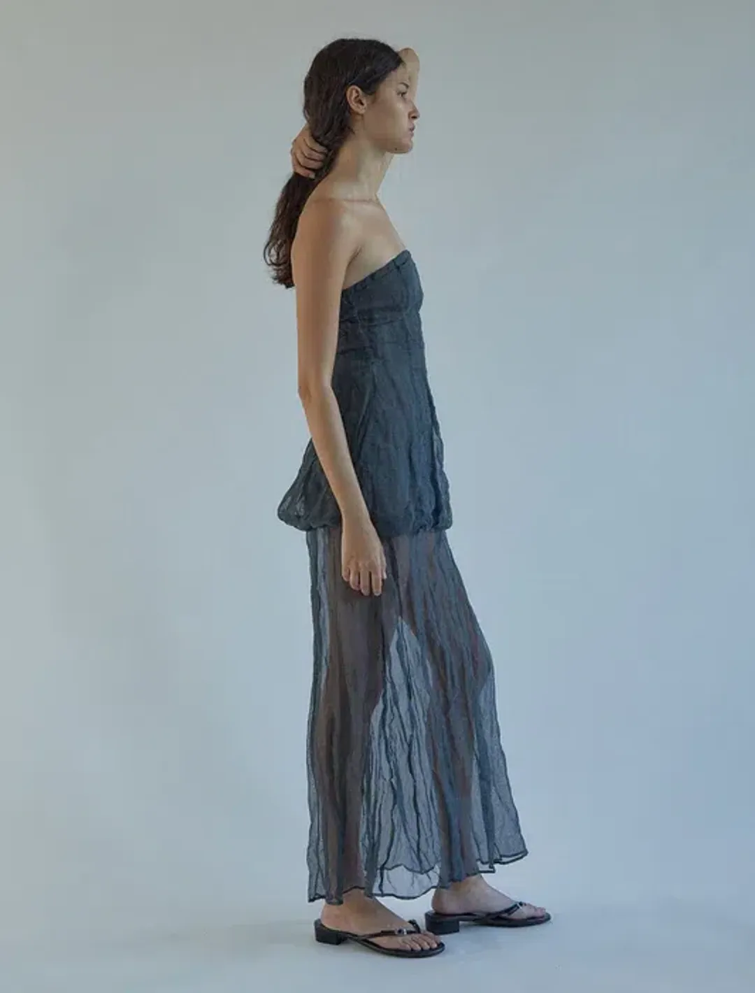 Paloma Wool Grey Mansino Maxi Dress for rent on The Volte - main image