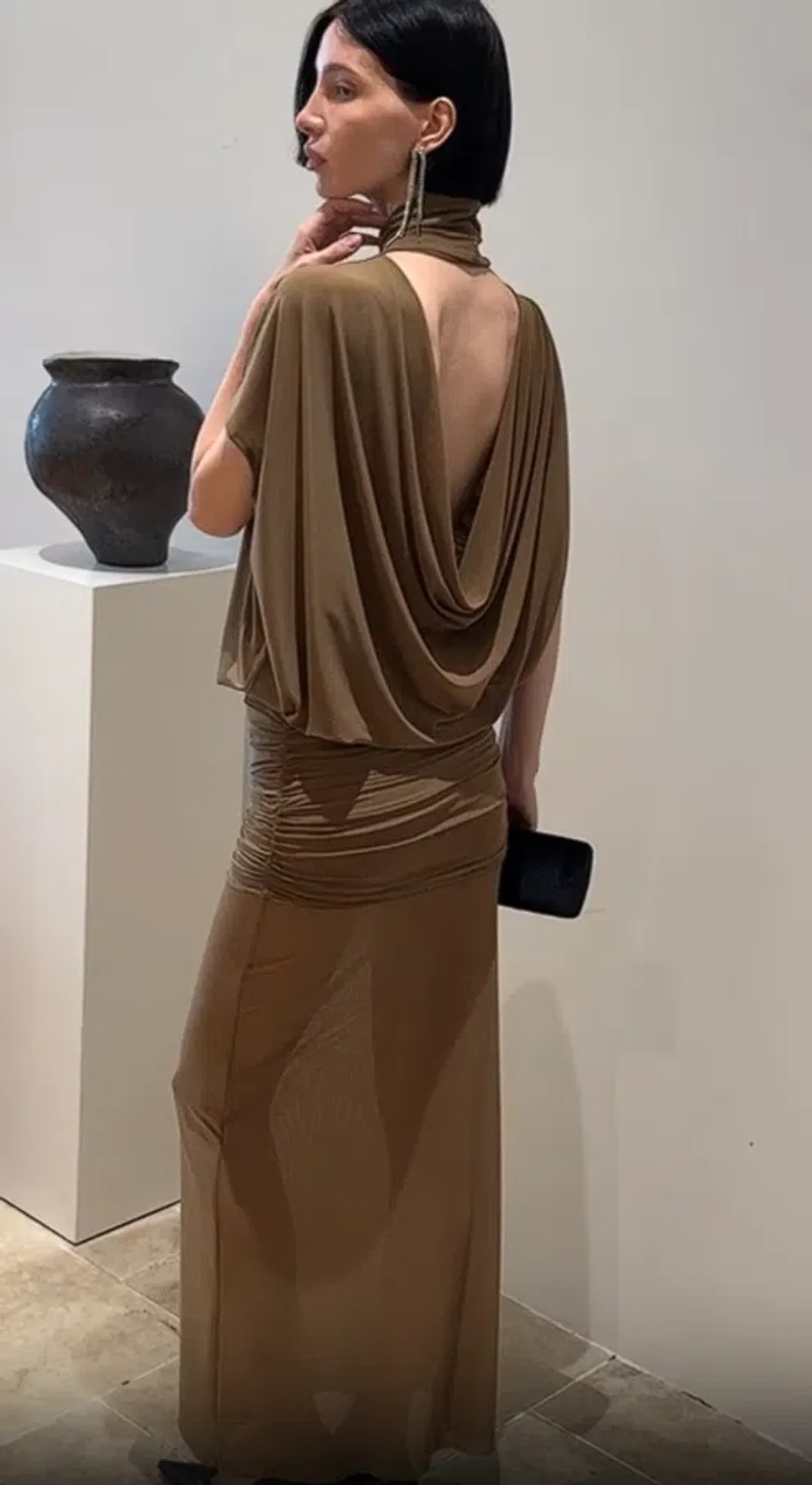 COCOSIN Dune Glow Dress SIZE SMALL brown for rent on The Volte - main image