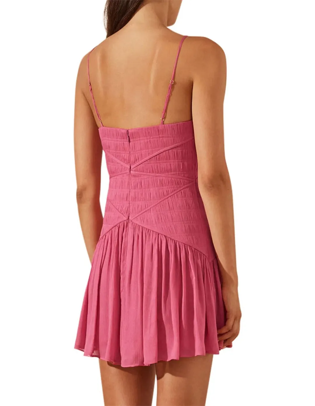 Shona Joy Isola Ruched Bodice Mini Dress in ibis rose size 8 for rent on The Volte - main image