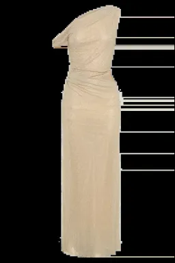 Meshki - Kenny Diamante One Shoulder Maxi Dress - Gold - Size S for rent on The Volte - image 5