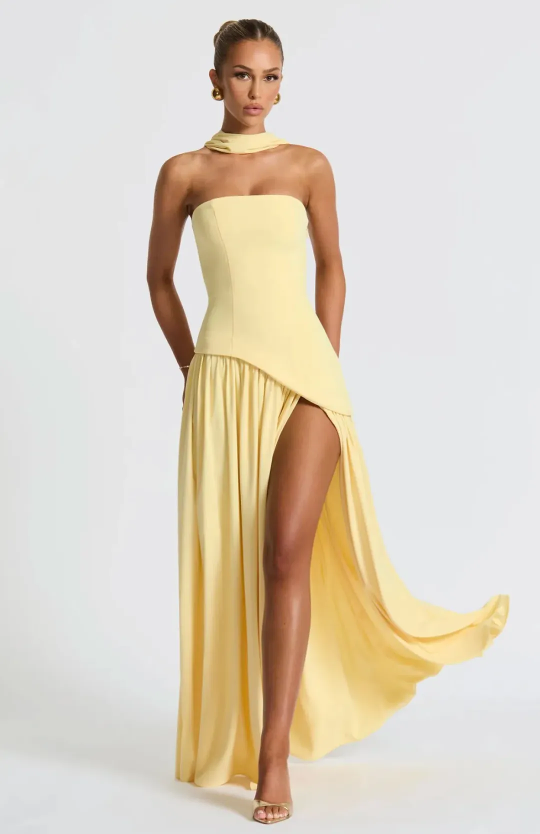 Maliyah Maxi Dress - Lemon for rent on The Volte - main image