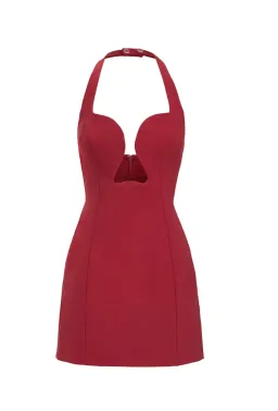 Kookai Alto Low Cut Mini Dress in Winery for rent on The Volte - image 4