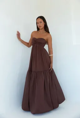 Strapless Brown Maxi Style Dress for rent on The Volte - image 1