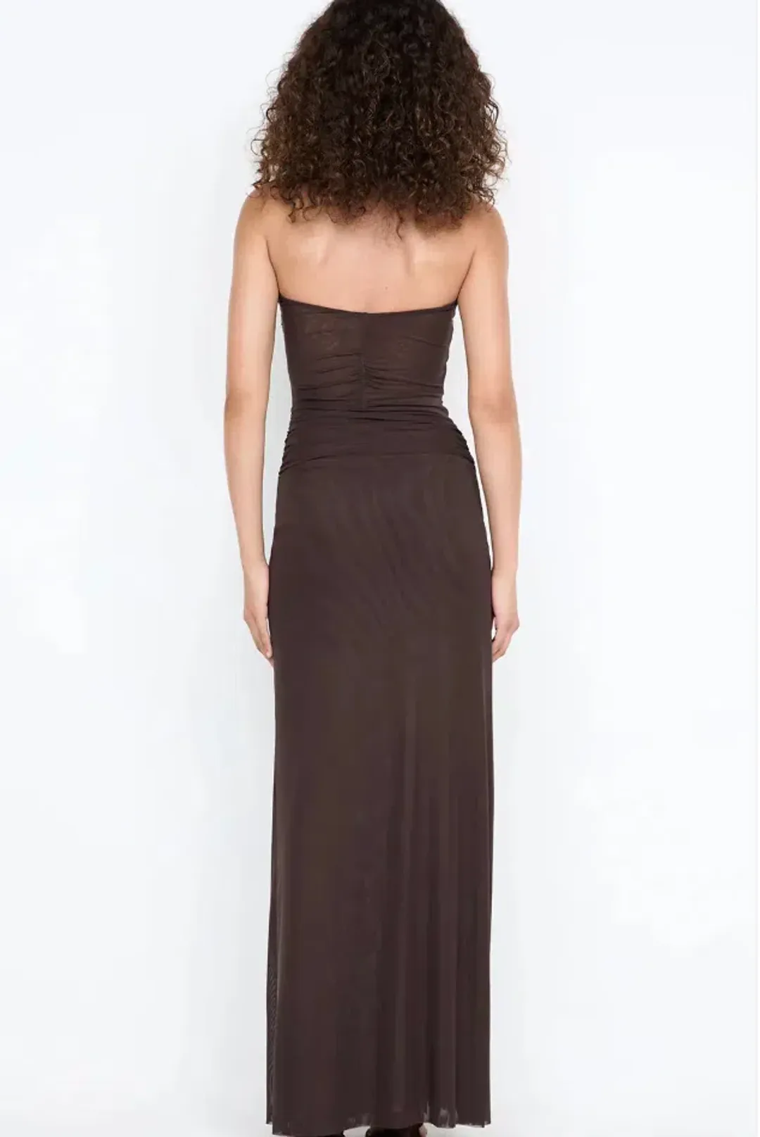IDA STRAPLESS DRESS | DARK CHOCOLATE - SIZE 10 for rent on The Volte - main image