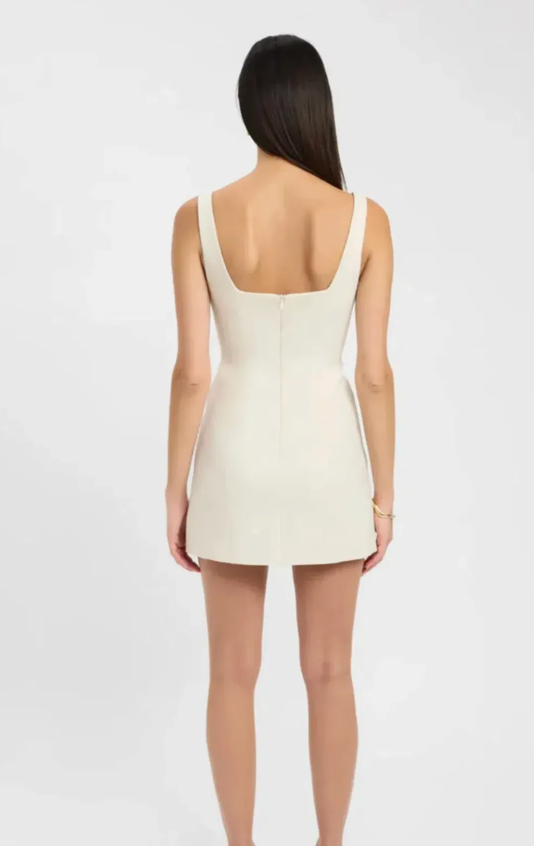 Kookai Alto Bustier Mini Dress in Almond Milk Size 12 for rent on The Volte - main image