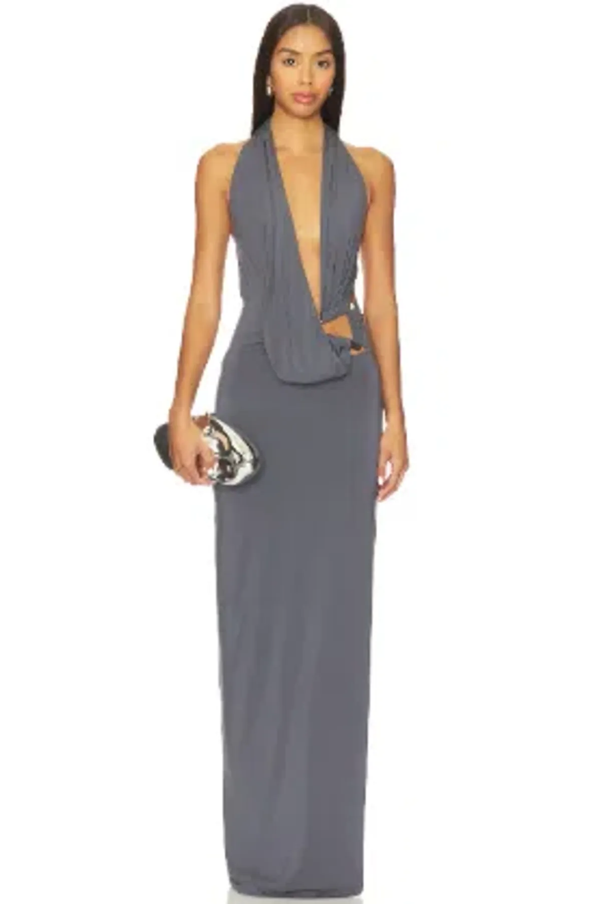 Sabine Gown Slate Grey for rent on The Volte - main image