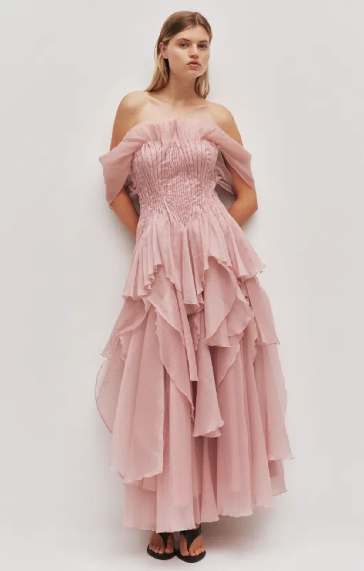 AJE Nisha Gown Fawn Pink Size 14 for rent on The Volte - main image