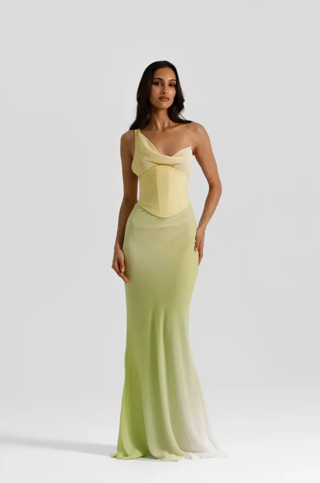 Natalie Rolt Hallie Gown in Citrus Green Size AU 8 (Size 1) for rent on The Volte - main image