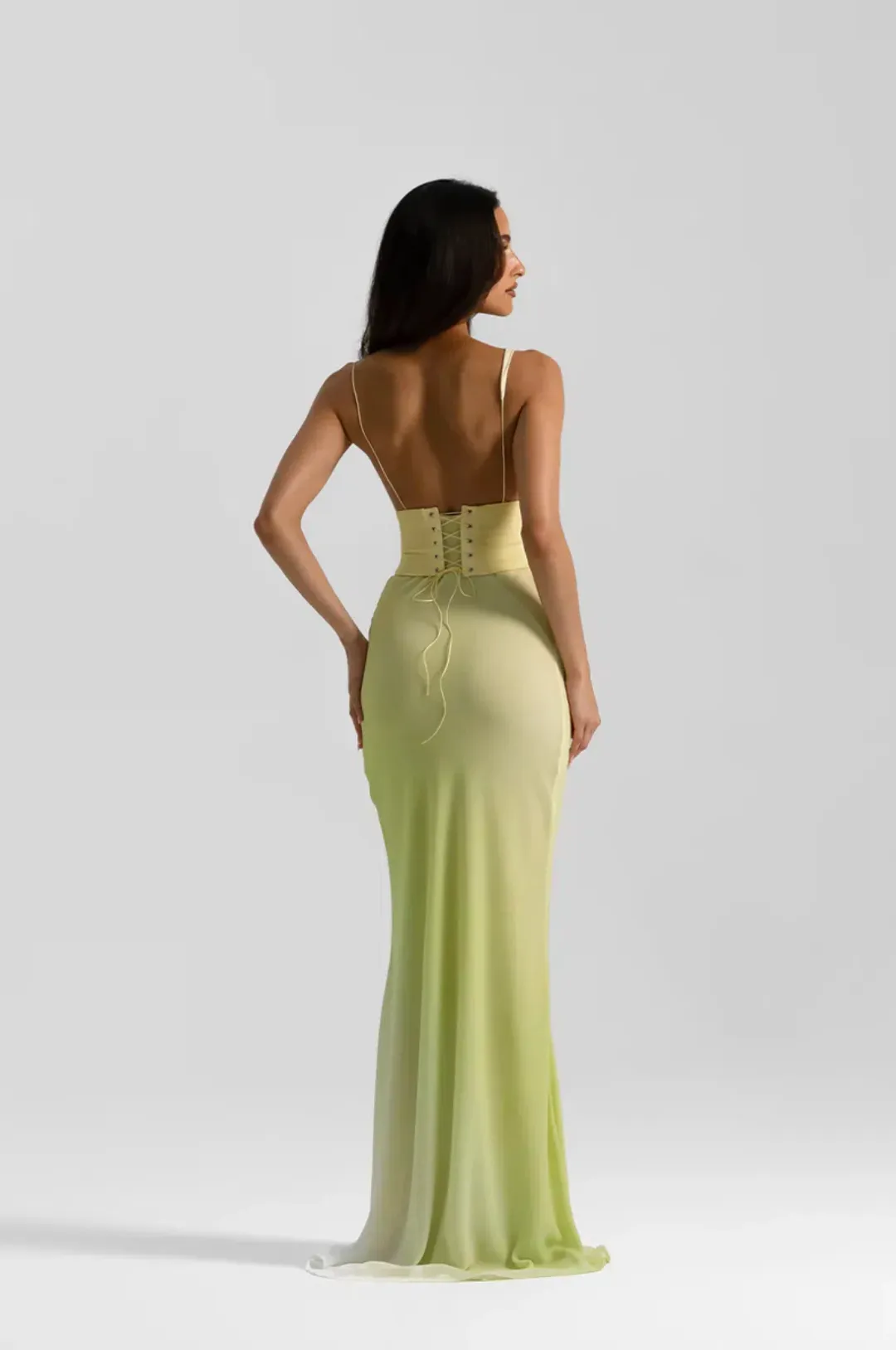 Natalie Rolt Hallie Gown in Citrus Green Size AU 8 (Size 1) for rent on The Volte - main image